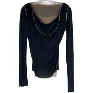 Women's PETE Black & Tan Mesh Long Sleeve Top M